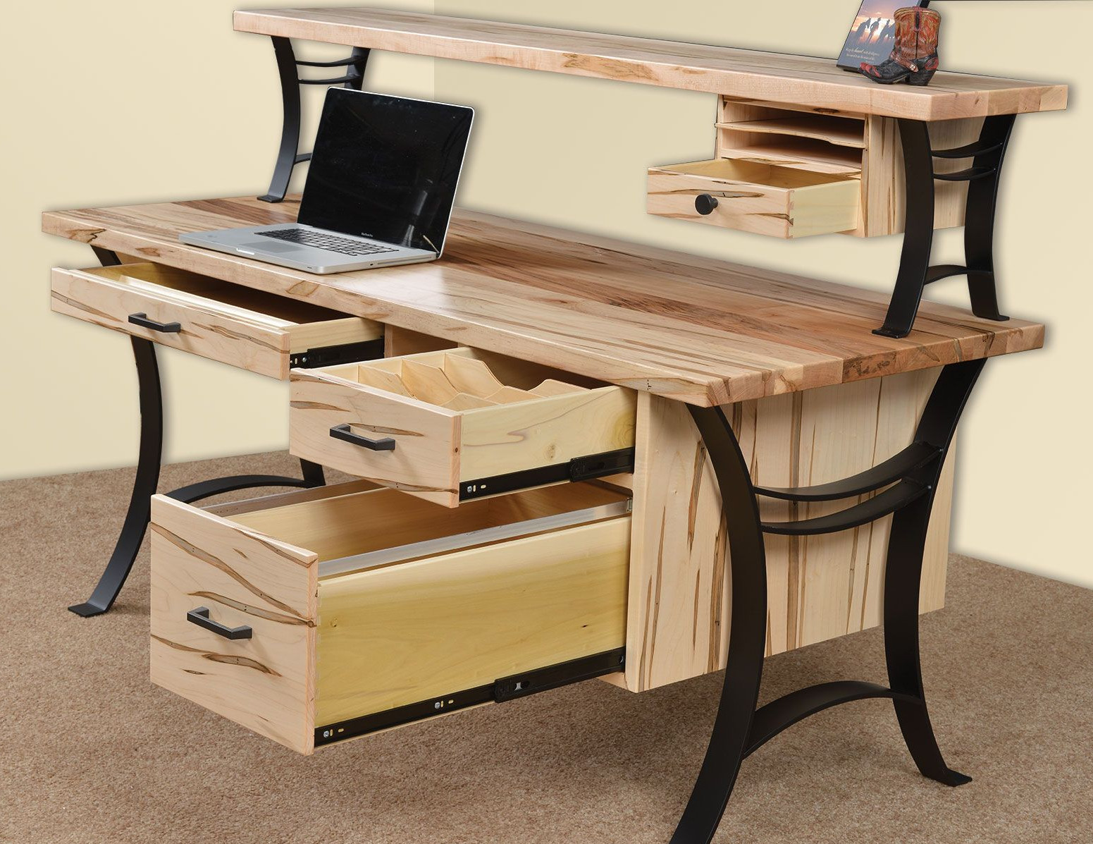brown-maple-solid-wood-writing-desk