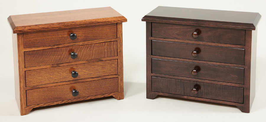 Solid Wood Dresser Top Jewelry Chests and Boxes