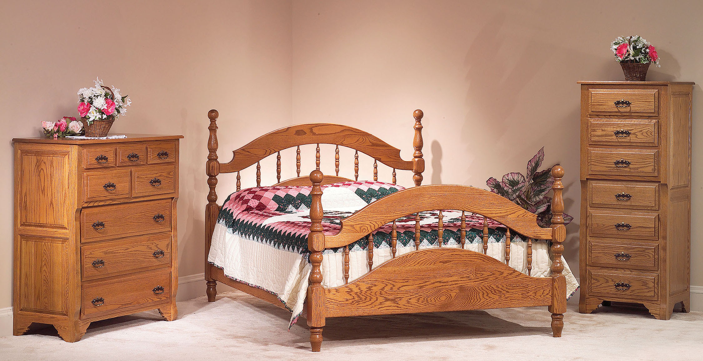 Handcrafted, solid wood Amish bedroom furniture collections.