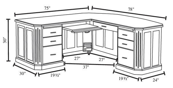 L Desk Dimensions L Desk Dimensions