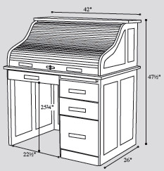 small-amish-roll-top-desk-dimensions