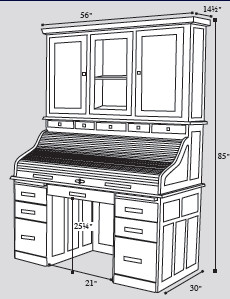 mission-roll-top-desk-drawing