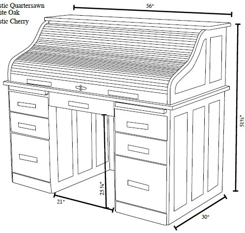 amish-roll-top-desk-drawing