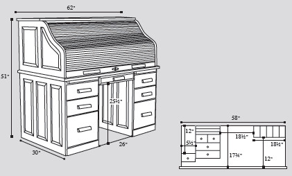 solid-wood-roll-top-desk-dimensions