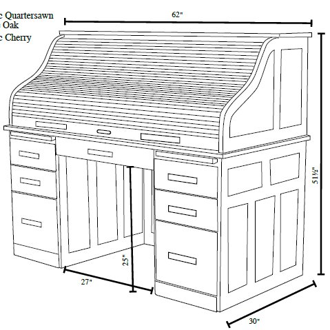solid-wood-roll-top-desk-drawing