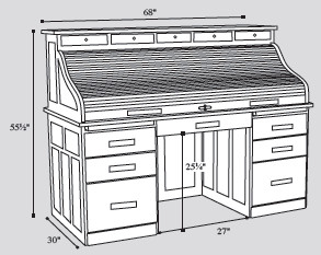 Alderidge Brown Maple Roll Top Desk