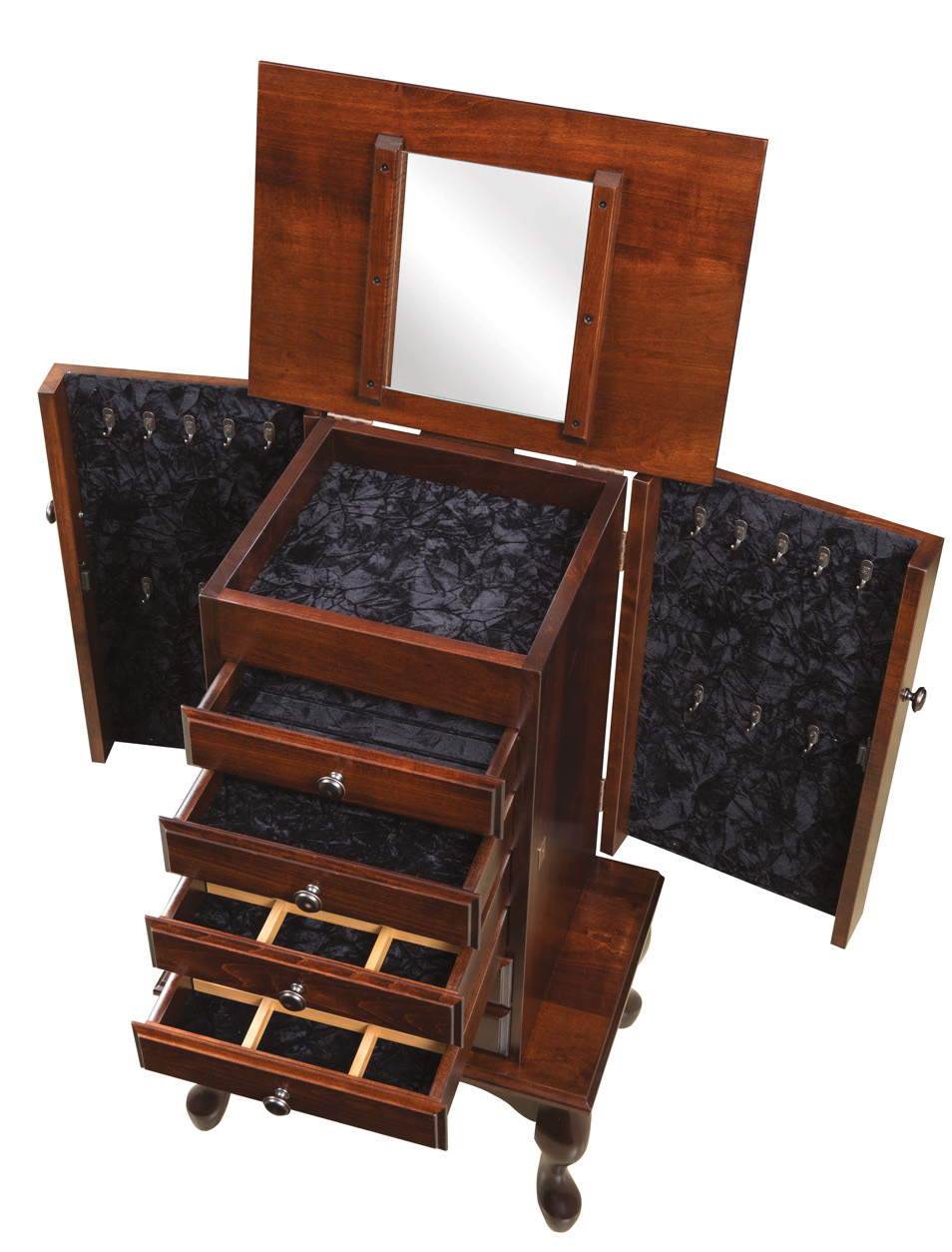 Queen Anne Jewelry Armoire Solid Wood