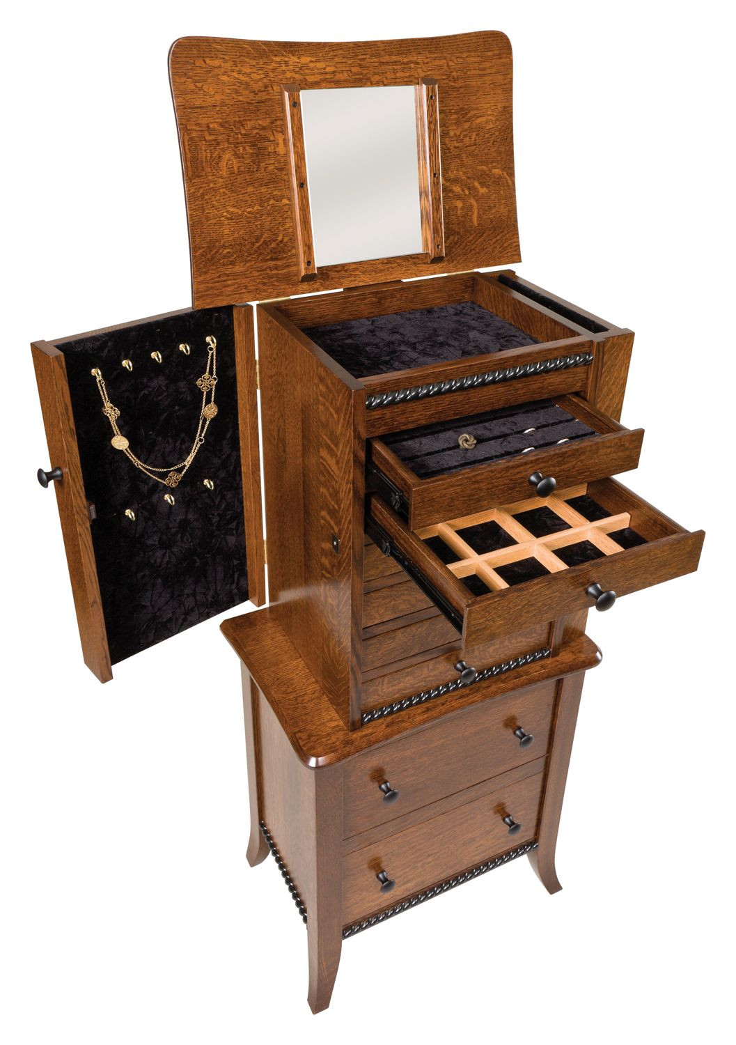 bunker-hill-solid-wood-jewelry-armoire