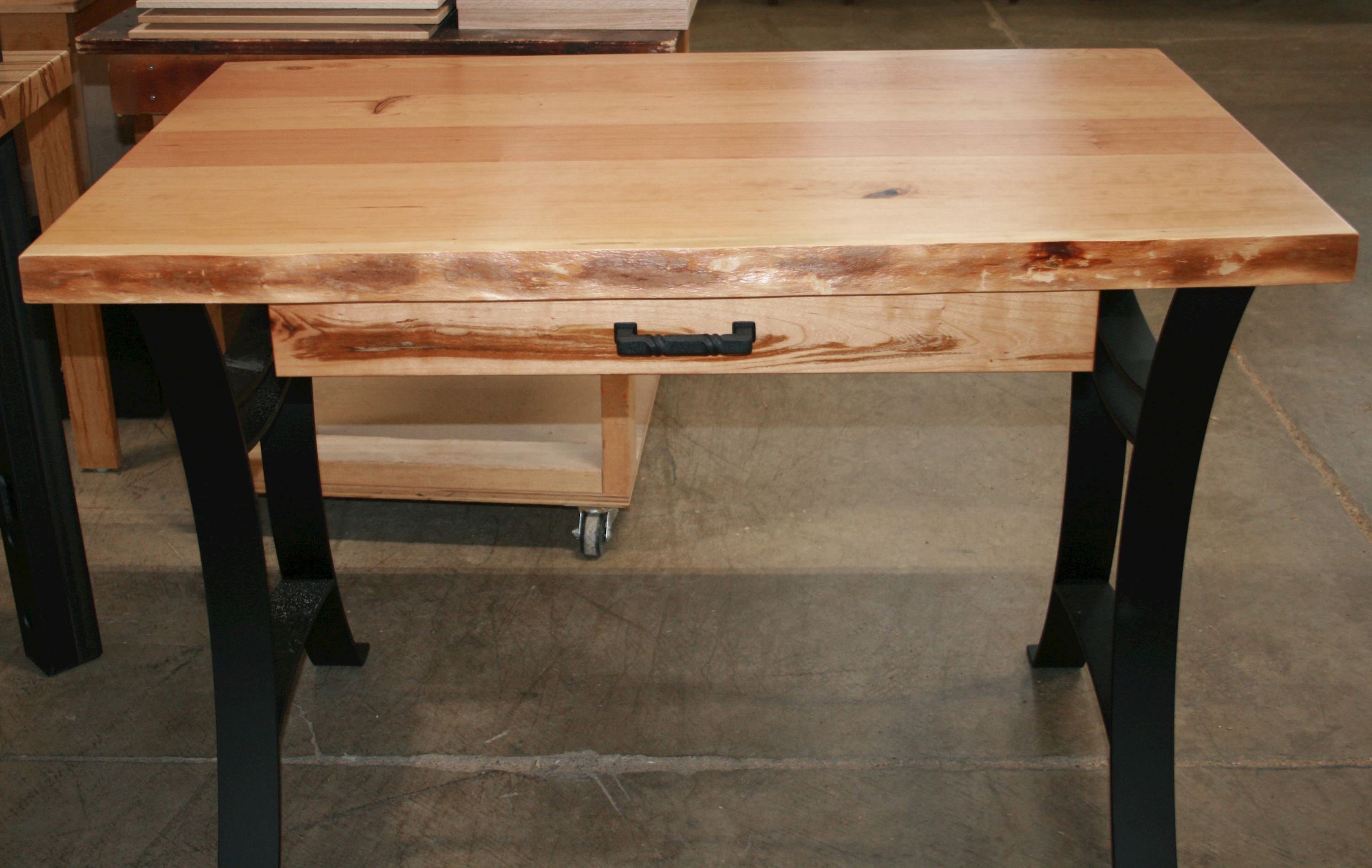 Rustic Cherry Live Edge Writing Desk