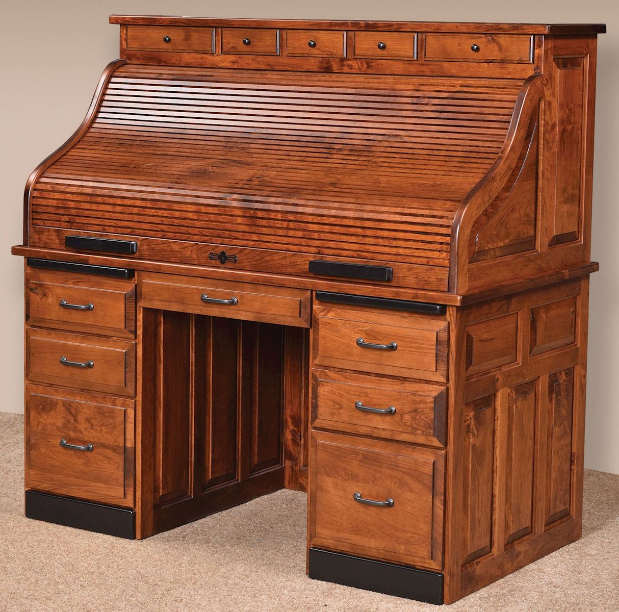 Alderidge Amish Roll Top Desk Rustic Cherry