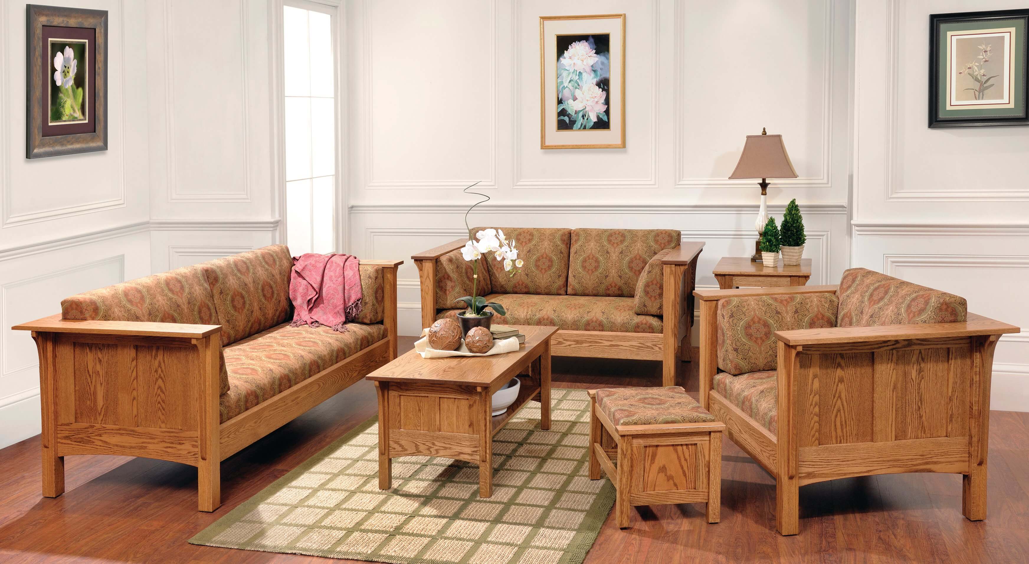 solid wood living room furniture set