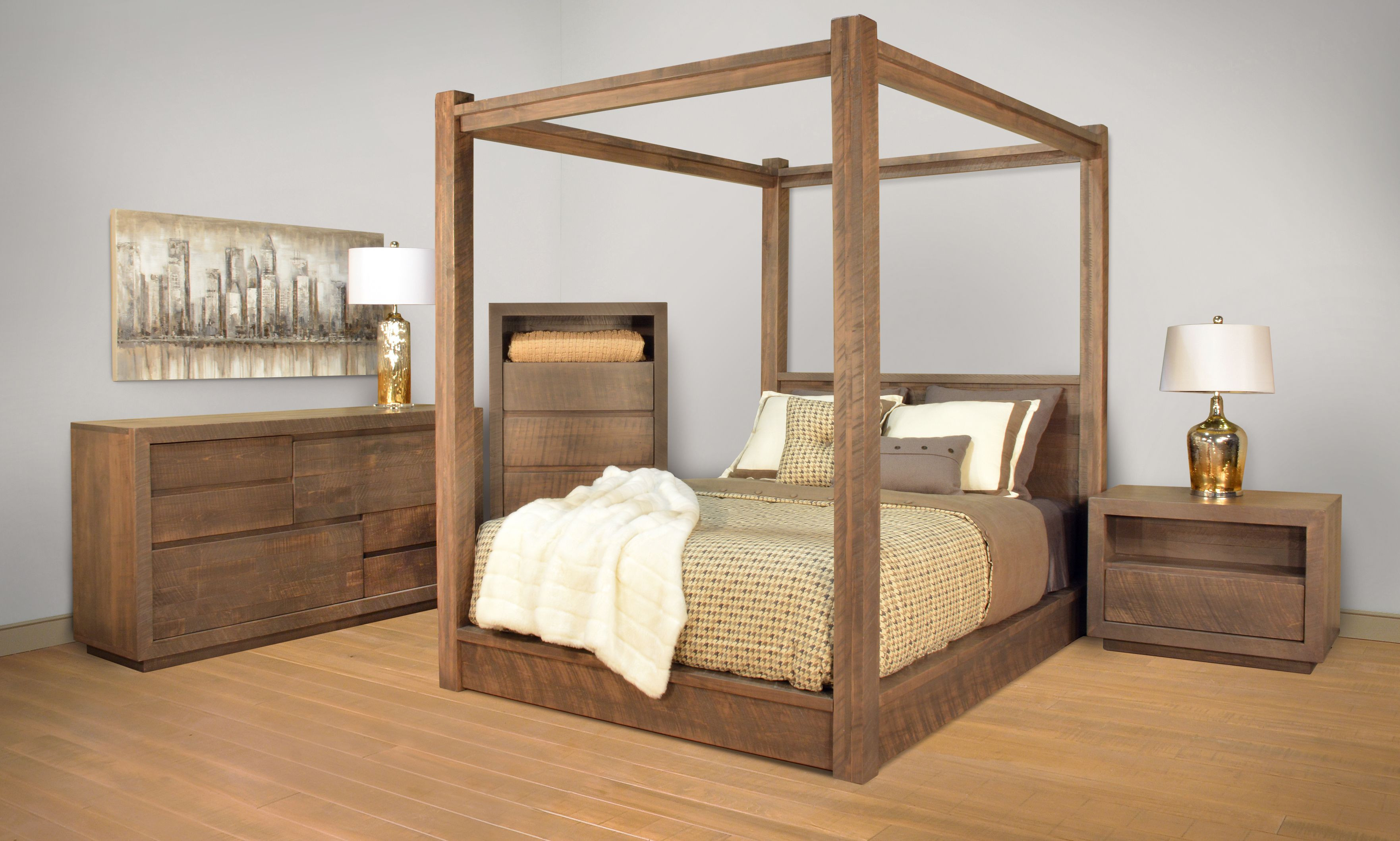 Ruff Sawn Greystone Bedroom Furniture Collection