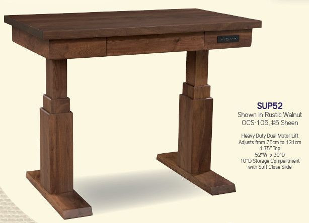 Franklin Sit Stand Solid Wood Writing Desk Free Delivery