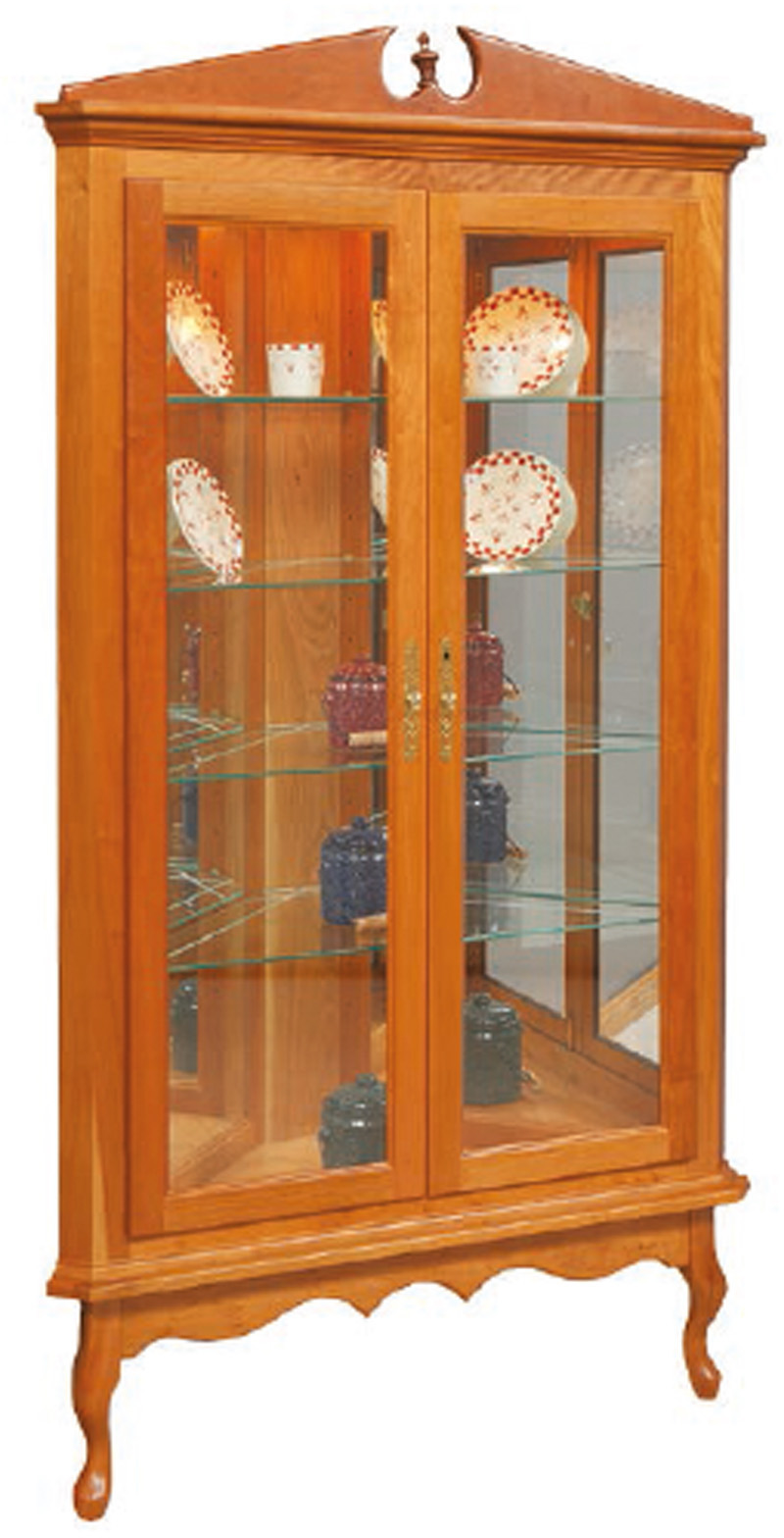 Queen Anne Corner Curio Cabinet - Free Delivery