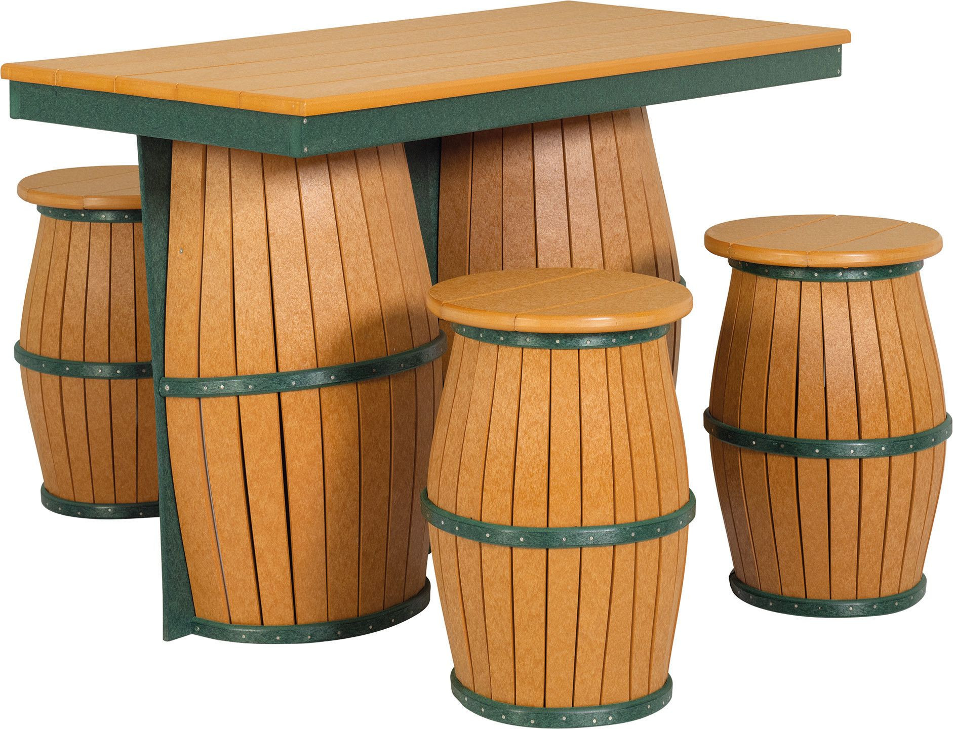 Recycled Plastic Outdoor Barrel Bar Free Delivery