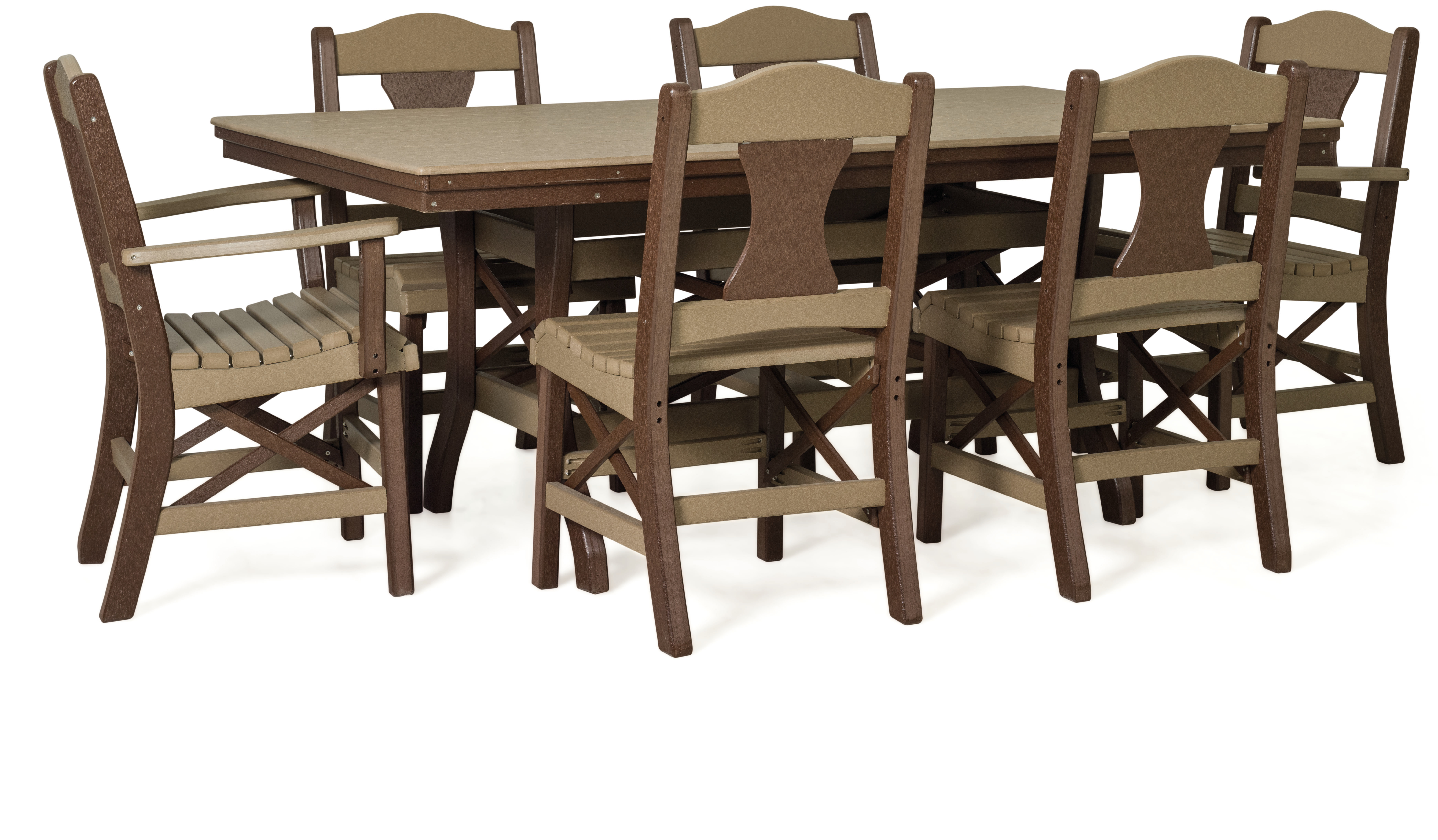 Amish Panelback Poly Patio Dining Set