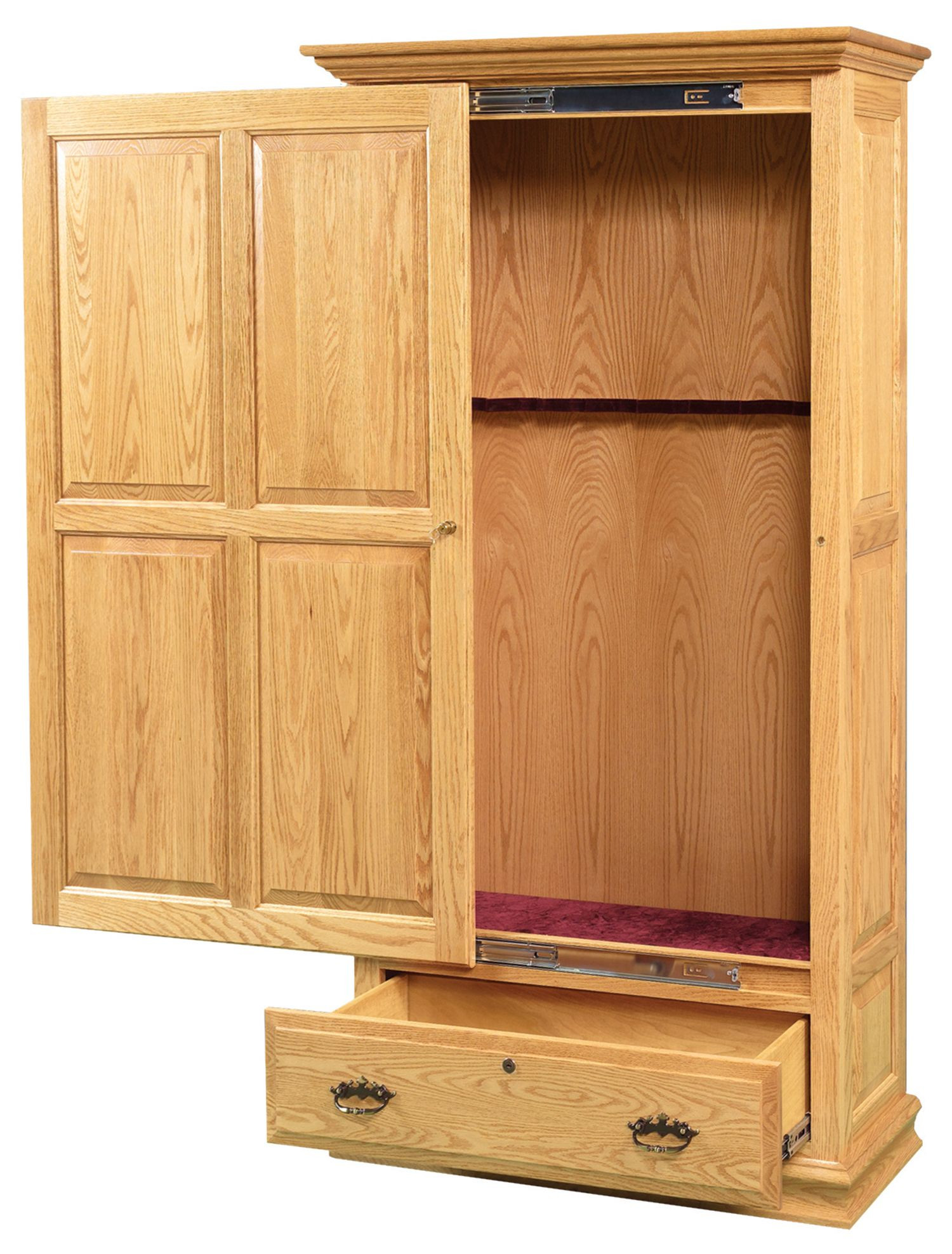 Solid Wood Sliding Door Gun Cabinet