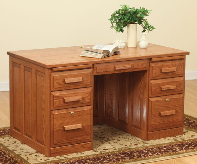 Solid Oak Flat Top Desk Solid Wood