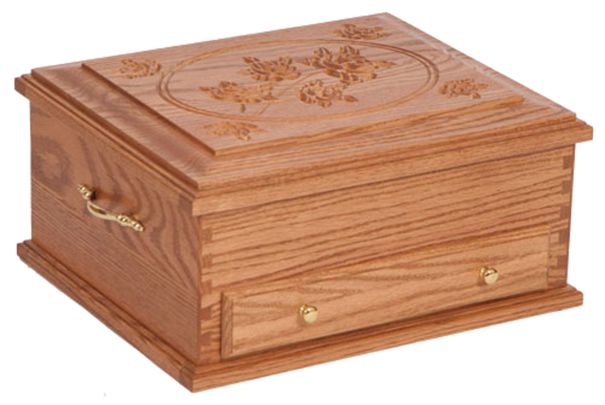Amish Jewelry Box with Rose Engraving