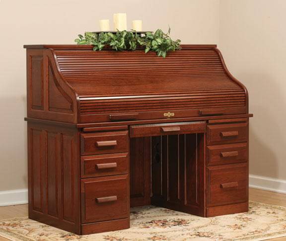 Cherry Computer Roll Top Desk Free Delivery