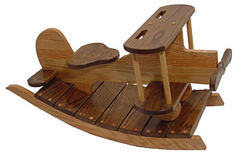 wooden rocking airplane